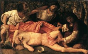 Giovanni Bellini 1515; Huile sur toile;103 x 157 cm; Musée des Beaux Arts et d'Archéologie de Besançon